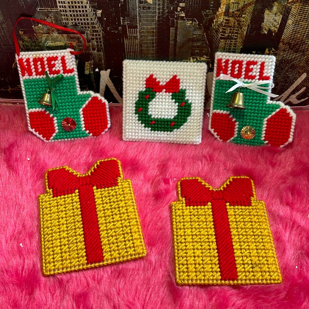 Vintage Needlepoint Coasters & Stockings